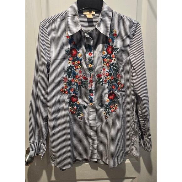 Lucy & Laurel Tops - Lucy & Laurel button up floral embroidered sz M Johnny Was inspired